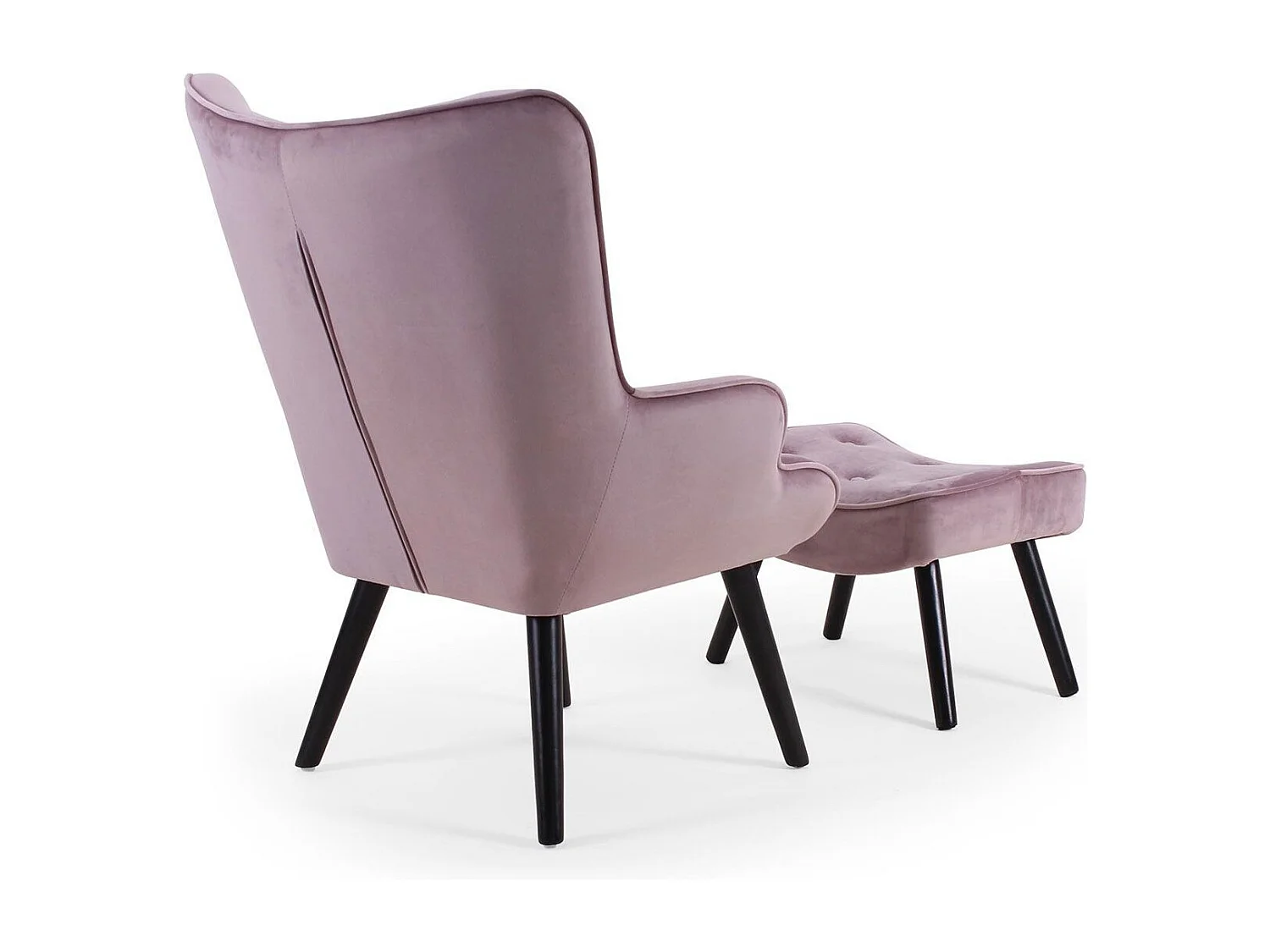 Fauteuil & Pouf Scandinave "Nomi" 100cm Rose