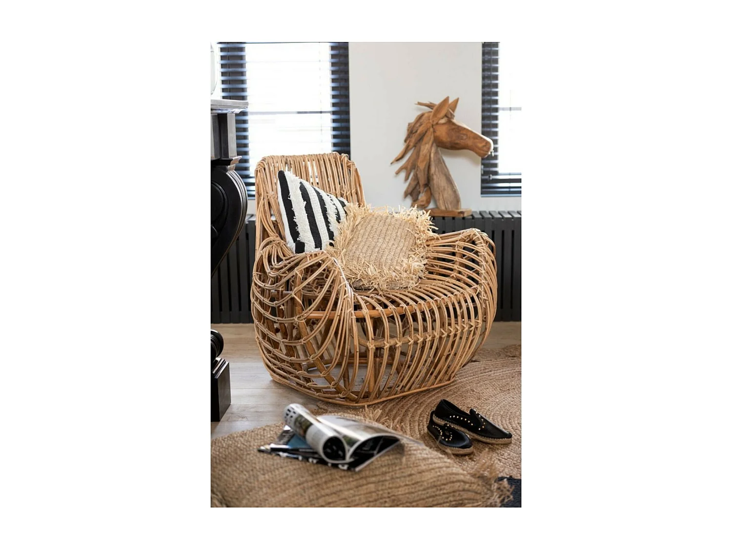 Fauteuil en Rotin Design "Ana" 100cm Naturel