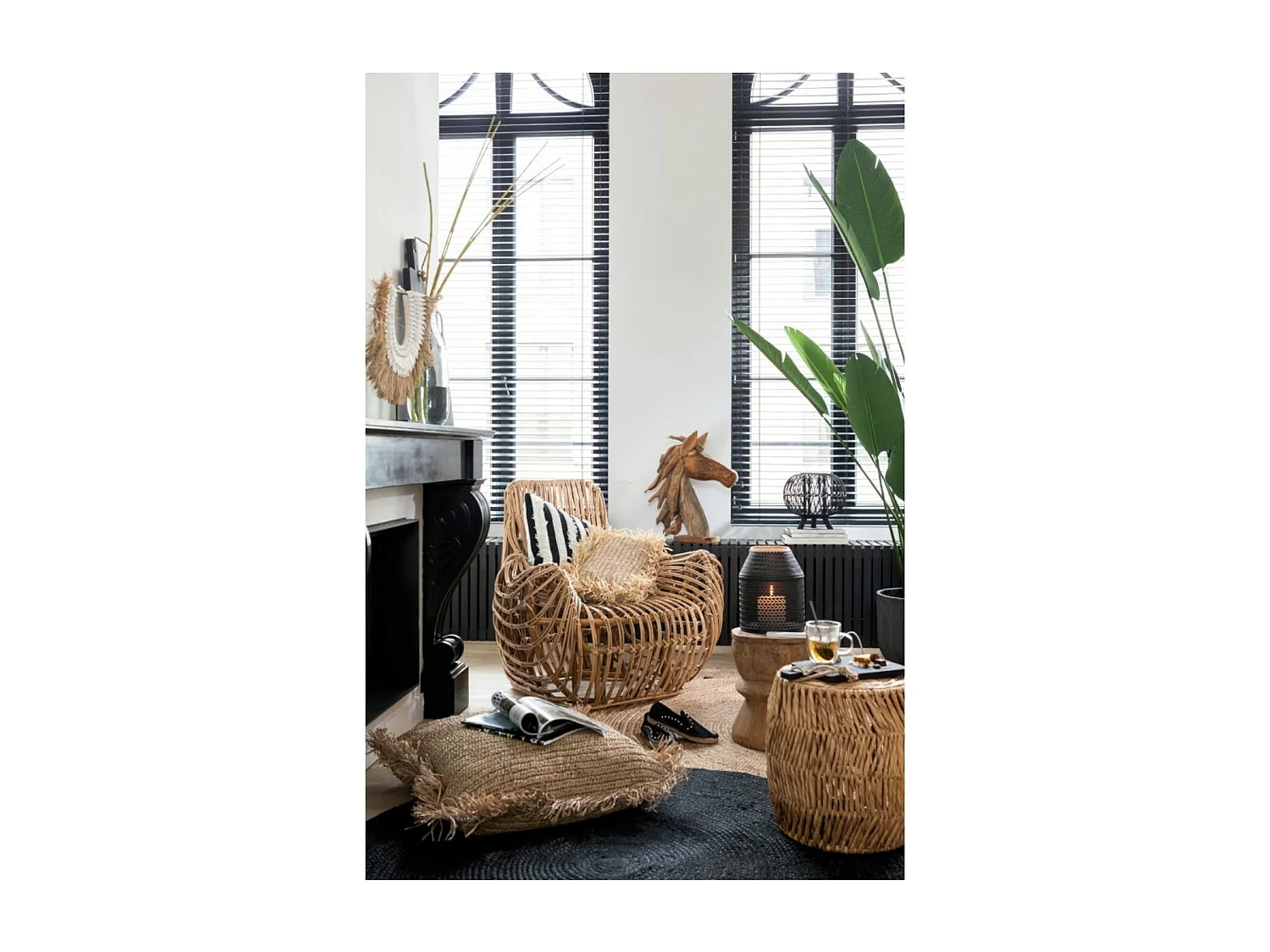 Fauteuil en Rotin Design "Ana" 100cm Naturel