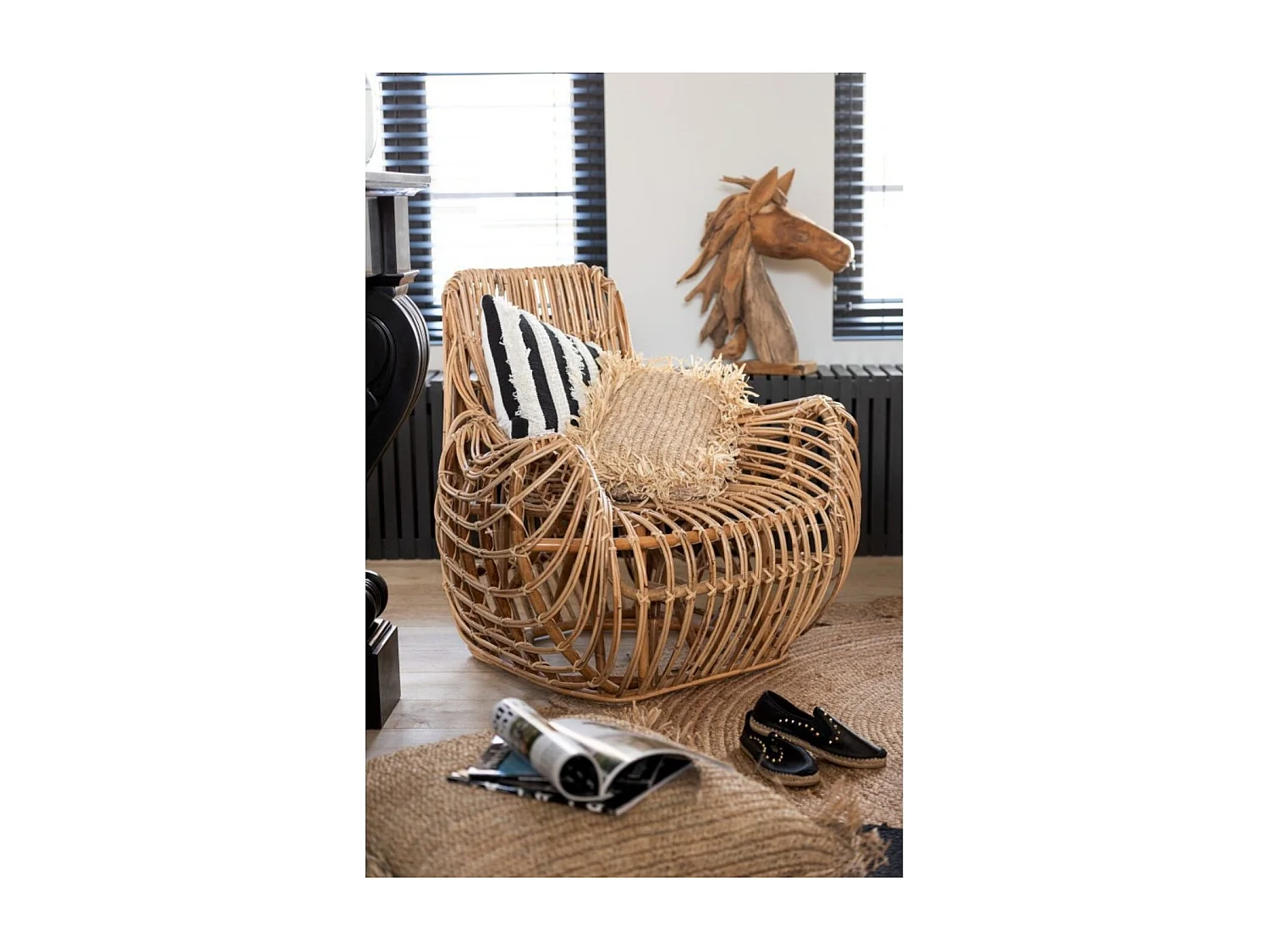 Fauteuil en Rotin Design "Ana" 100cm Naturel
