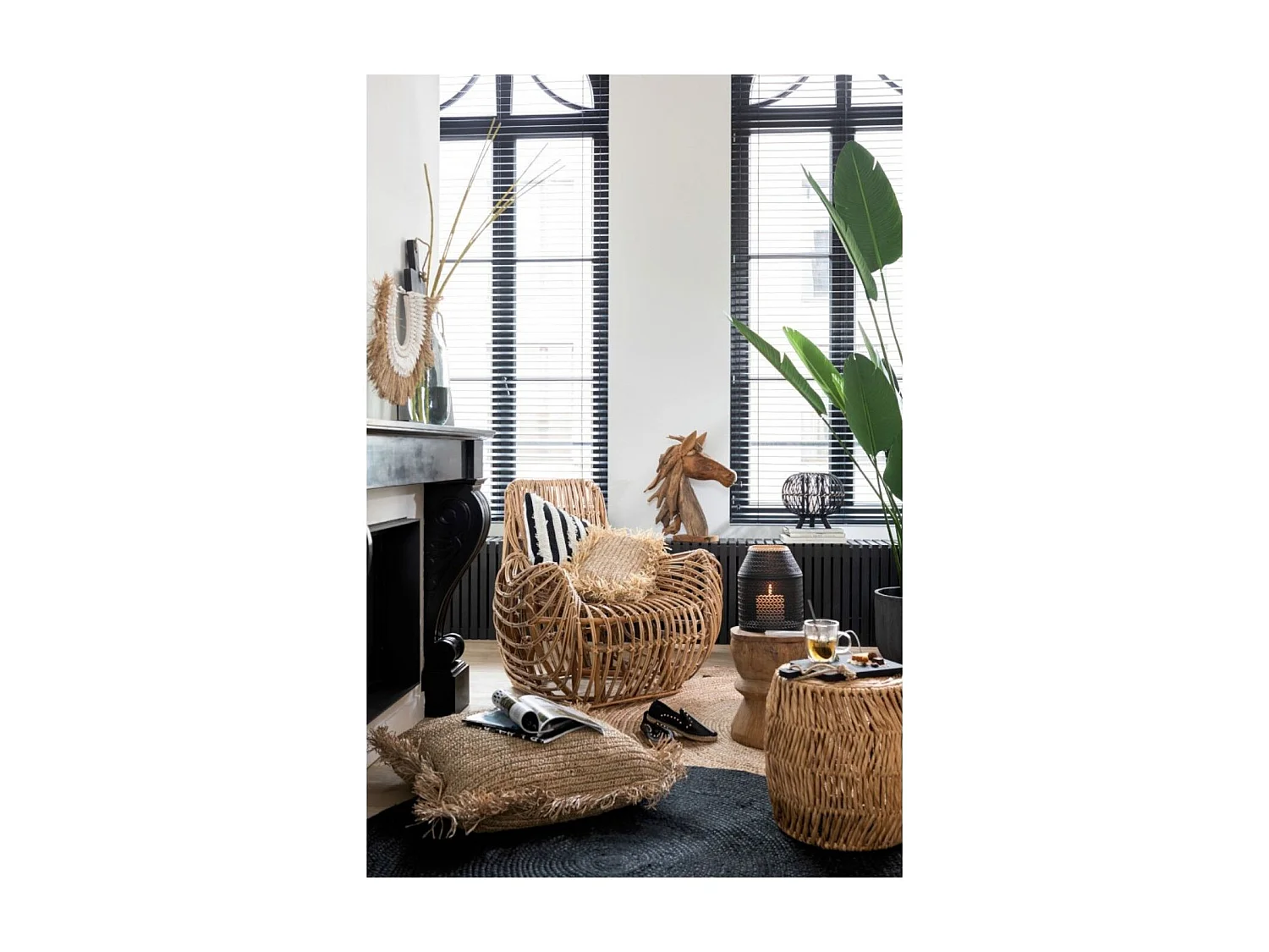 Fauteuil en Rotin Design "Ana" 100cm Naturel