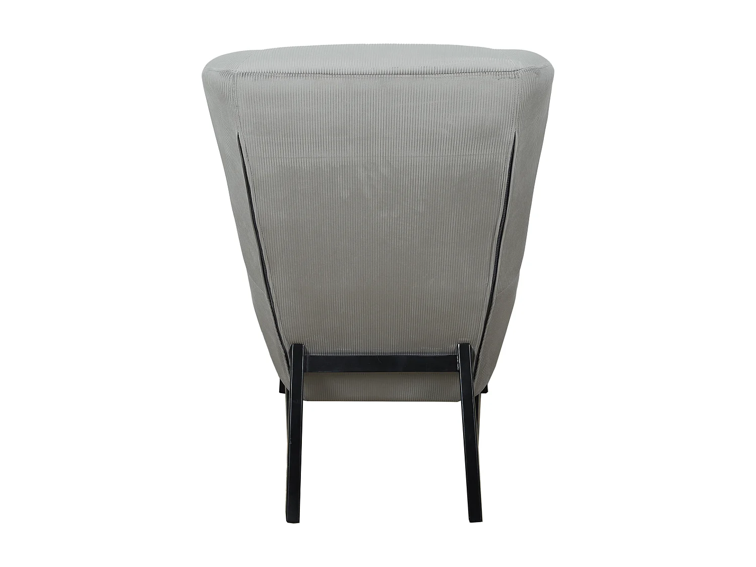 Fauteuil Velours Cotele Roma Gris Fonce Gris