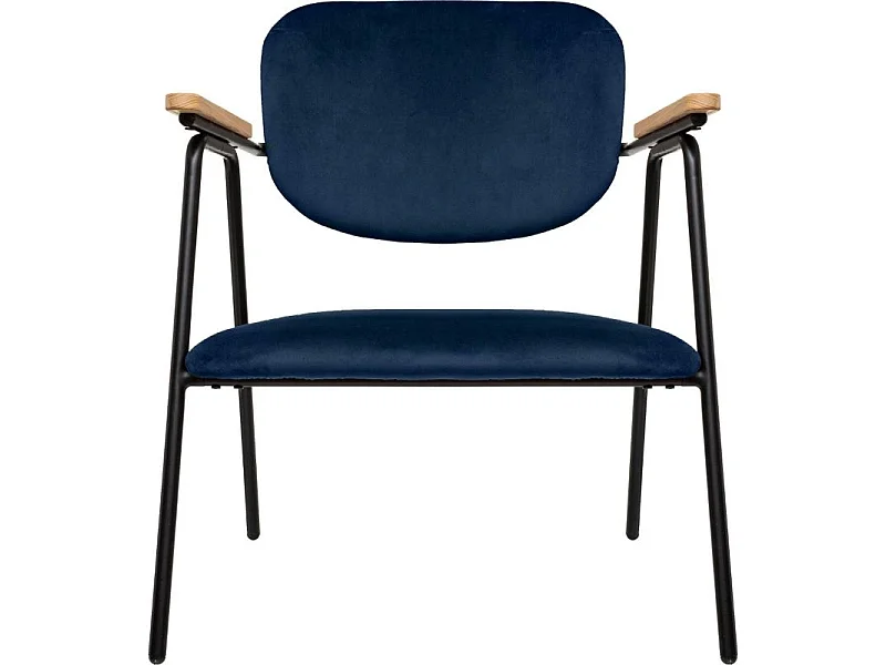 Fauteuil Design en Velours "Dyer" 79cm Bleu