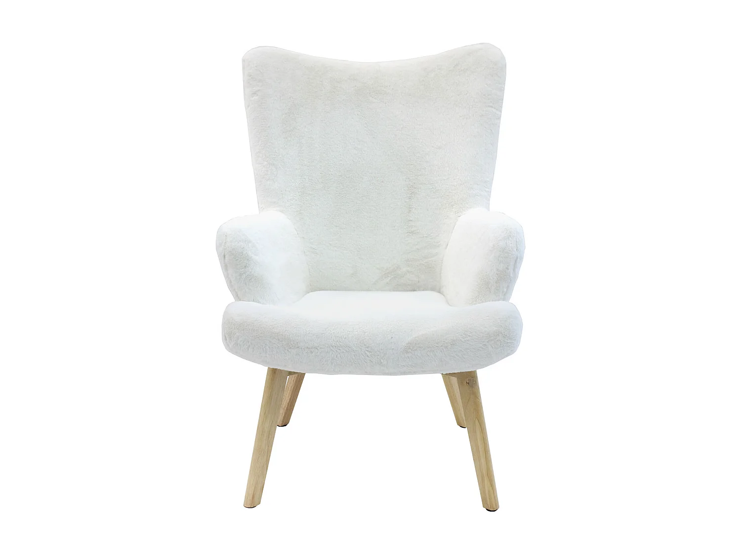 Fauteuil Helsinki Imitation Fourrure Blanc, Marron