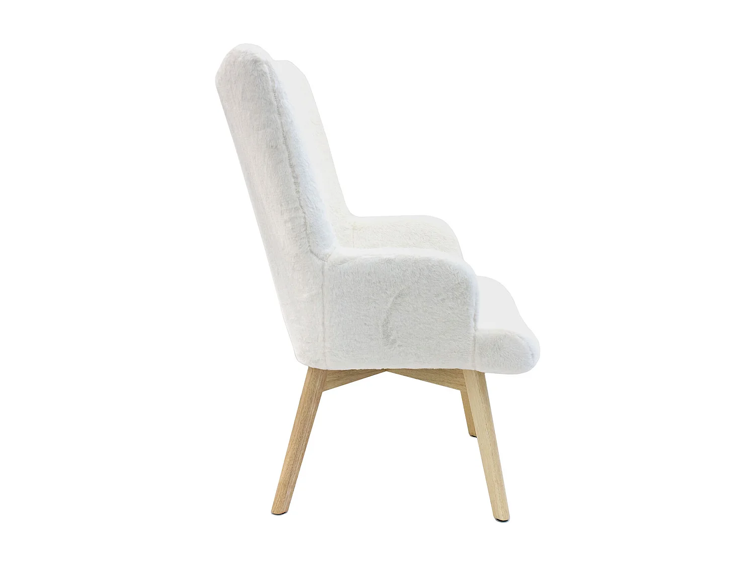 Fauteuil Helsinki Imitation Fourrure Blanc, Marron