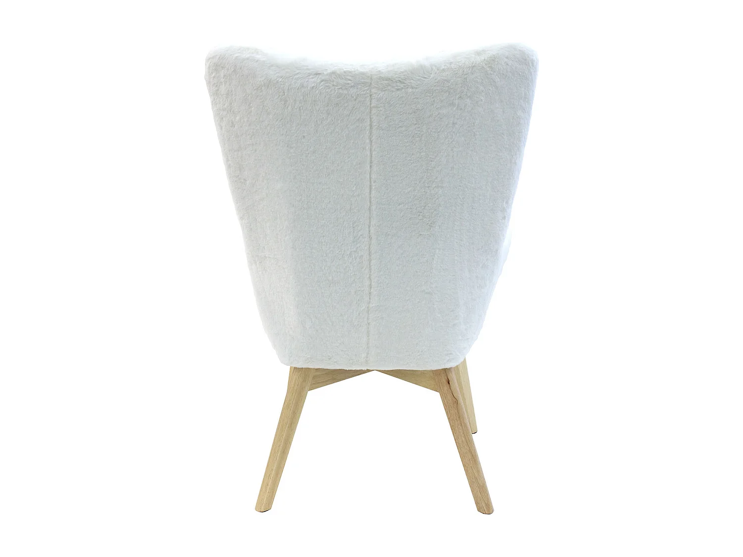 Fauteuil Helsinki Imitation Fourrure Blanc, Marron