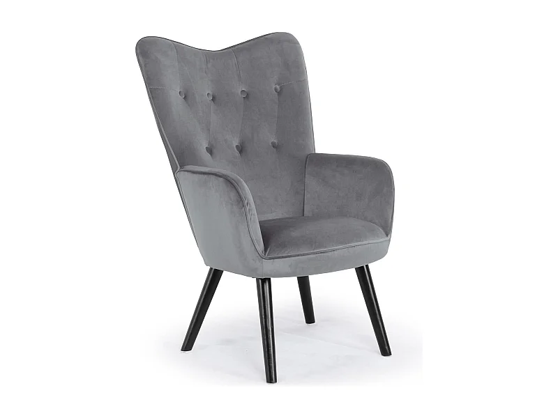 Fauteuil Design en Velours "Artic" 100cm Gris