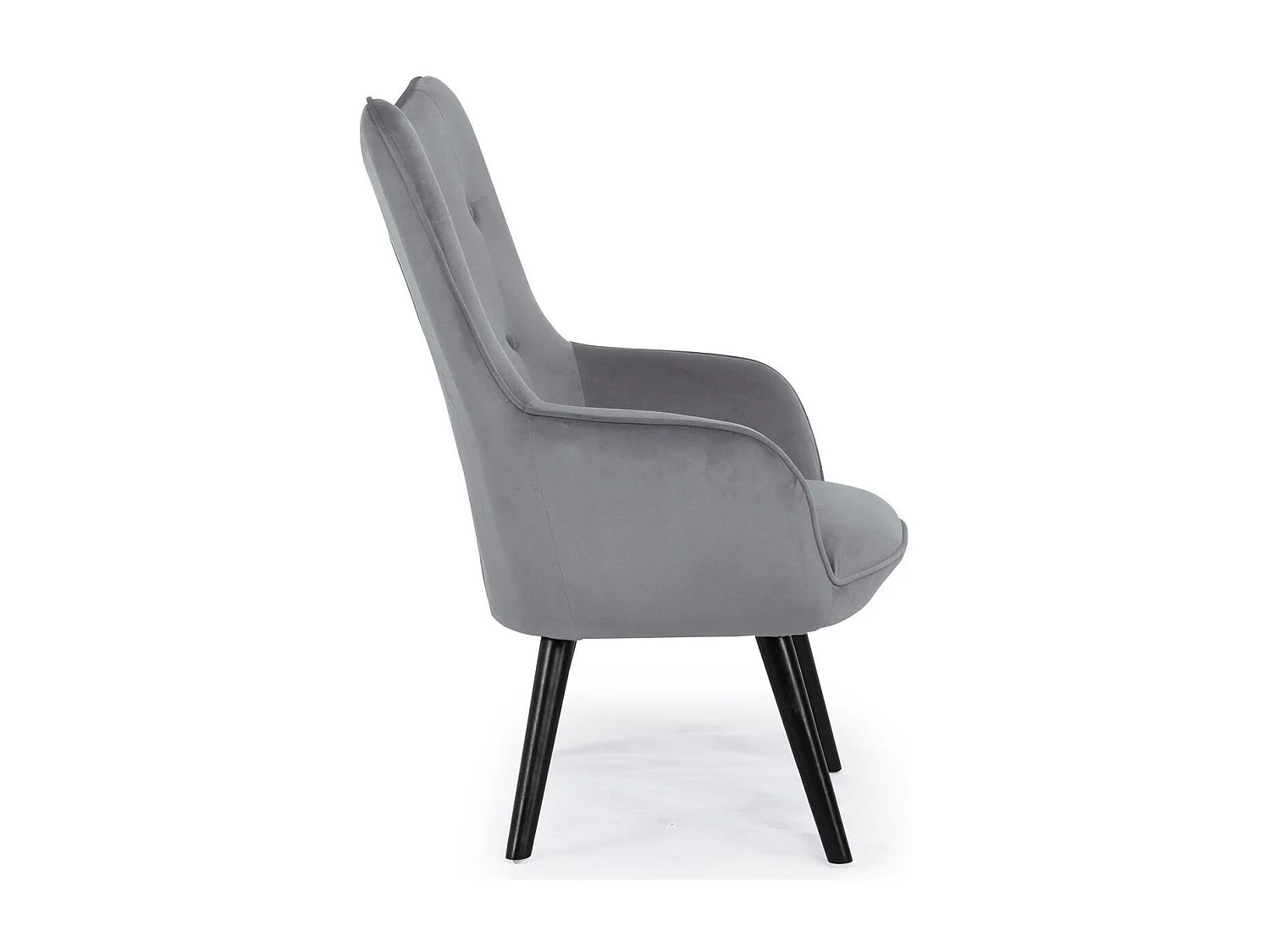 Design-Sessel Grau Samt Modern Skandinavisch Geknöpft 100cm