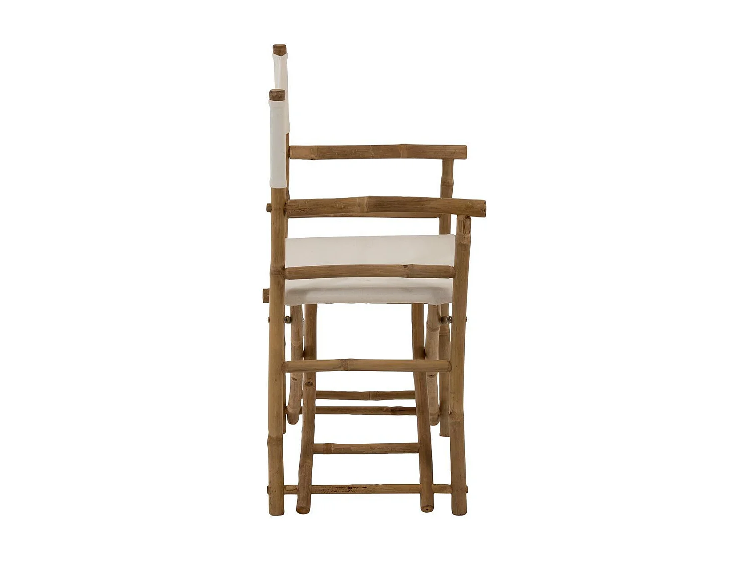 Nayra klapstoel in witte stof en licht bamboe