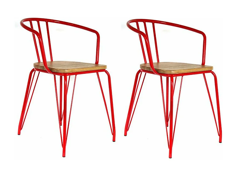 Lot de 2 Fauteuils Design "Aera" 88cm Rouge