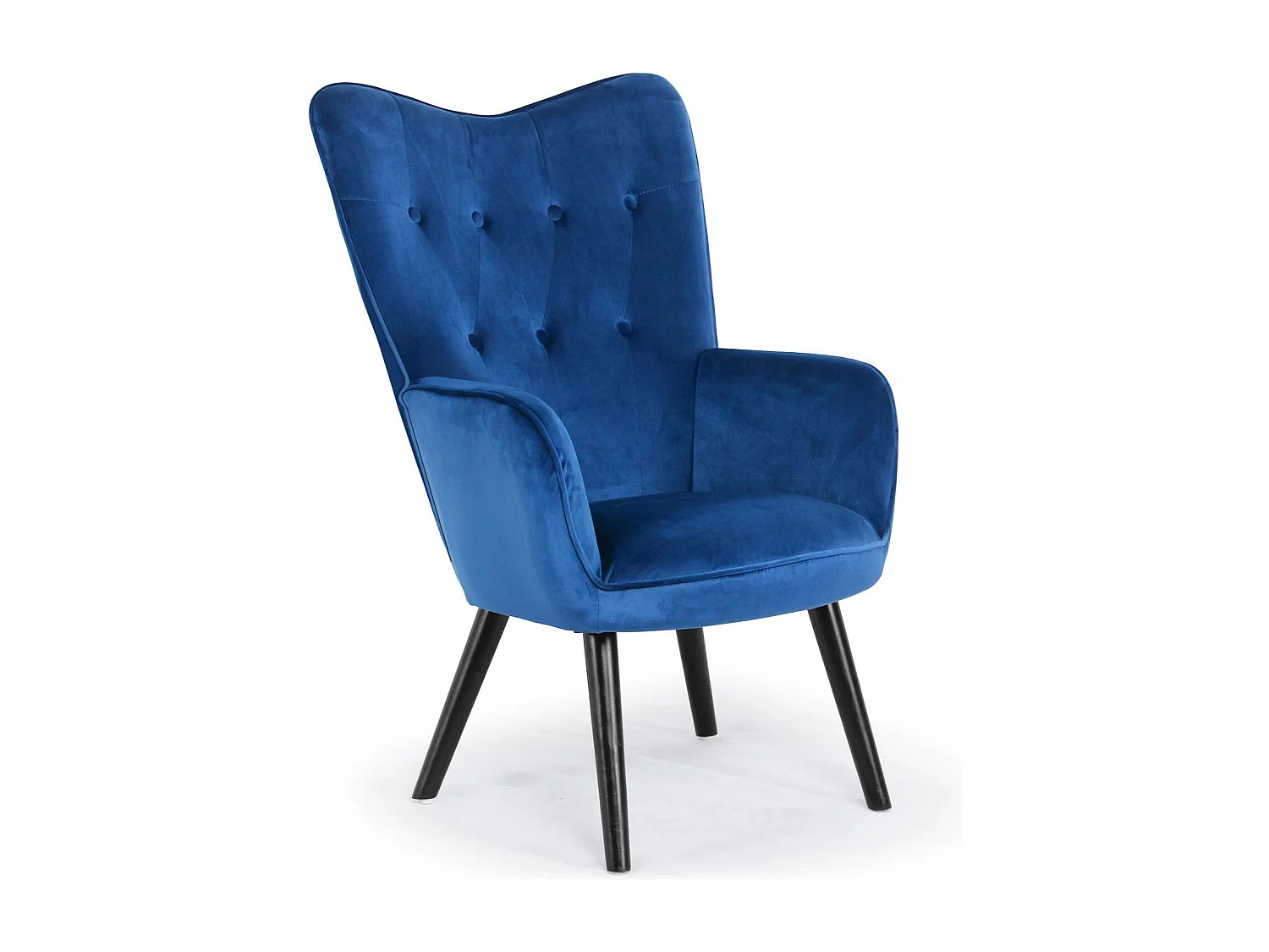 Fauteuil scandinave Klarys Velours Bleu