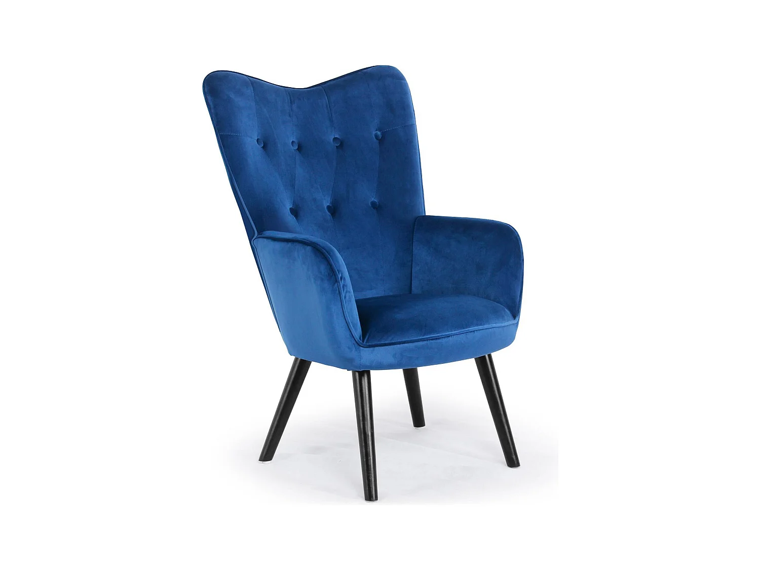 Fauteuil Scandinave Velours "Vianey" 100cm Bleu