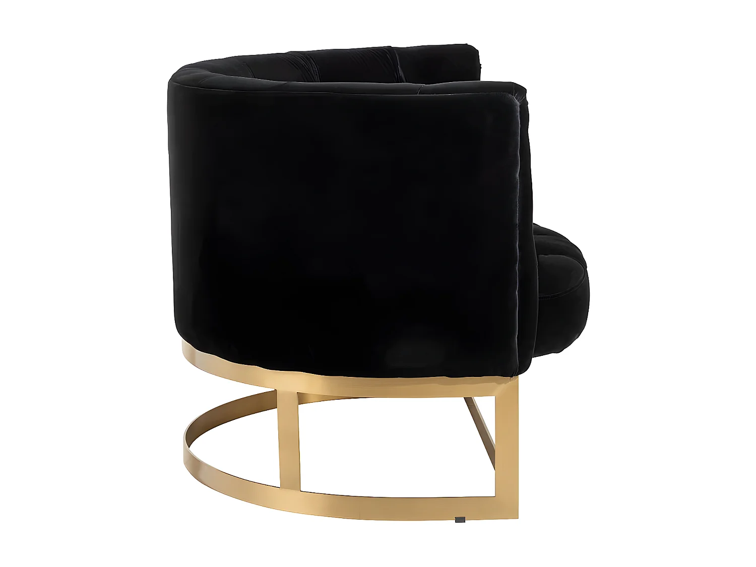 Fauteuil en Velours "Wilson" 90cm Anthracite & Or