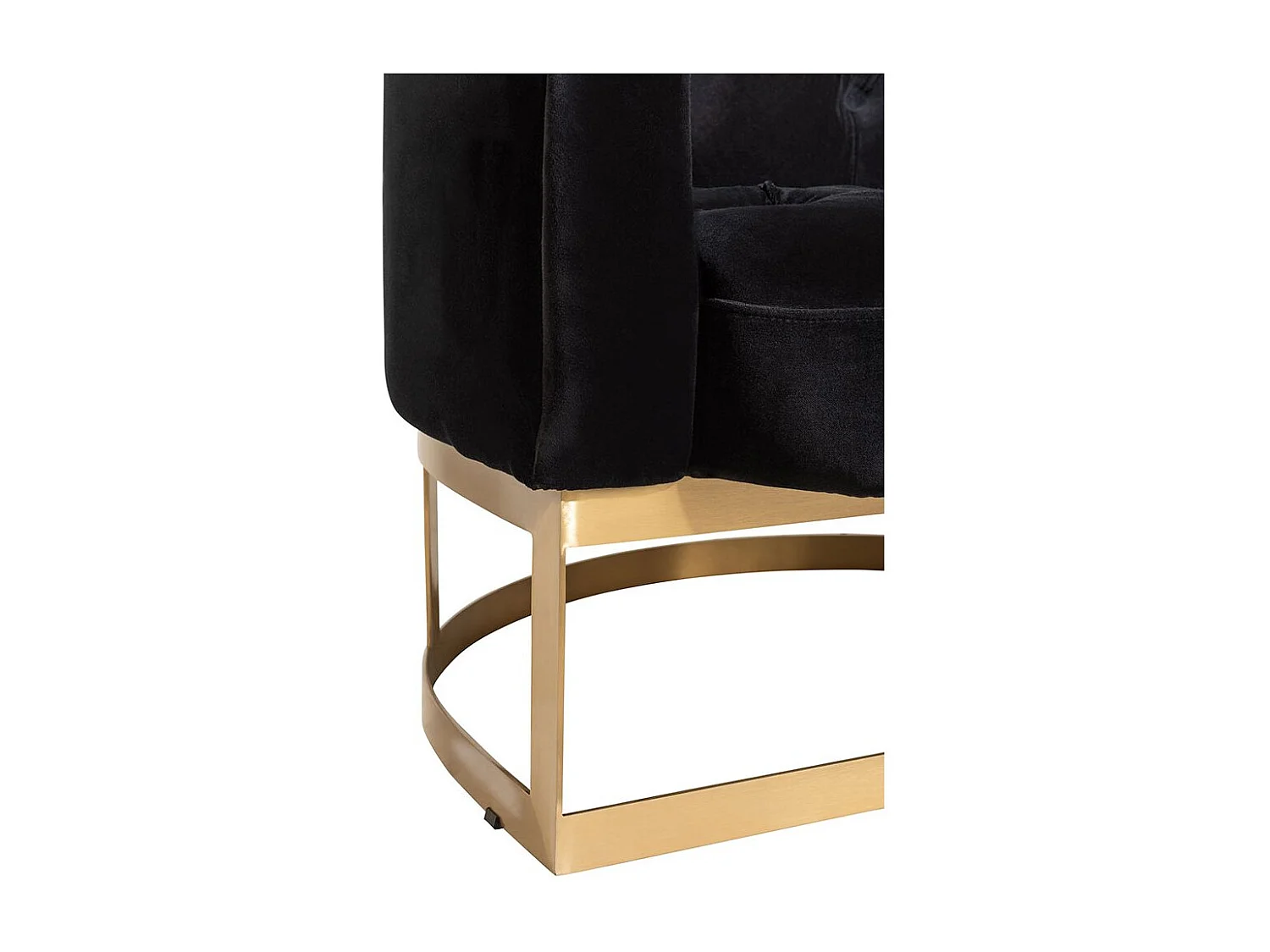 Fauteuil en Velours "Wilson" 90cm Anthracite & Or