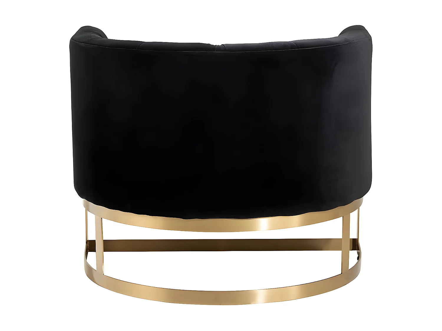 Fauteuil en Velours "Wilson" 90cm Anthracite & Or