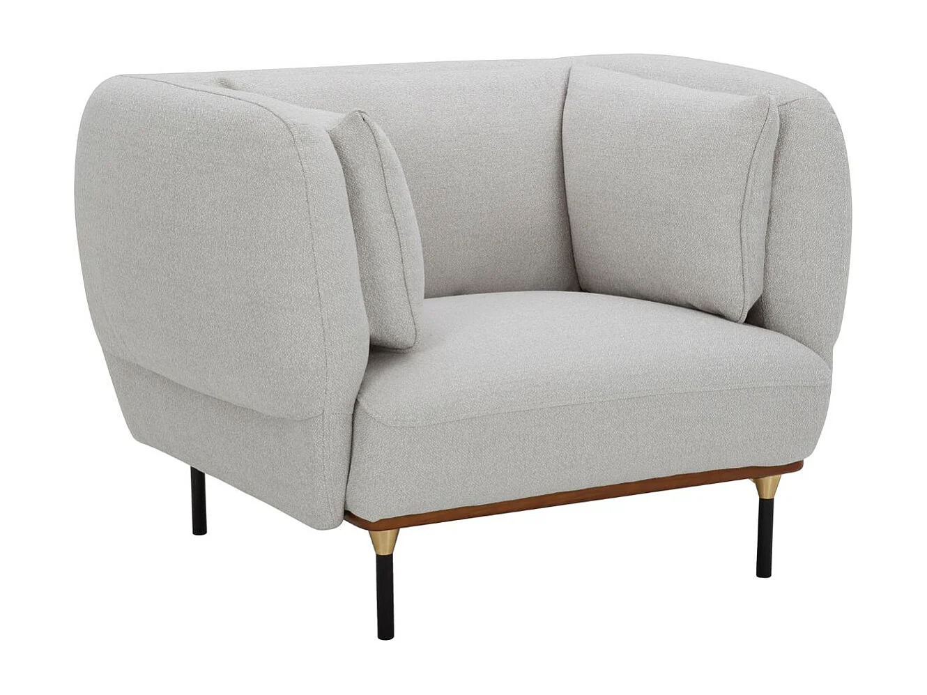 Fauteuil Design "Isée" 113cm Gris Clair