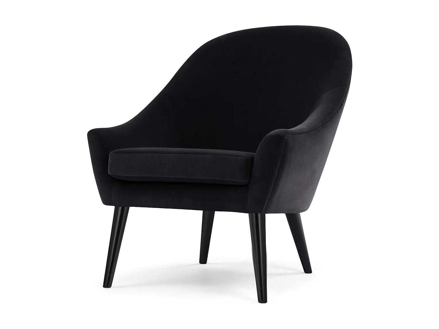 Fauteuil scandinave Dakota Velours Noir