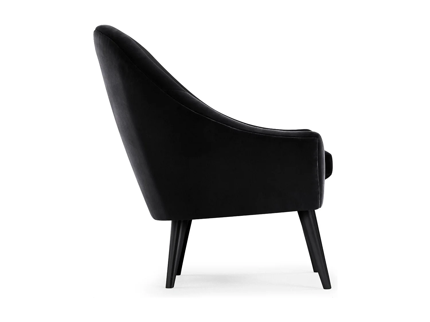 Fauteuil scandinave Dakota Velours Noir
