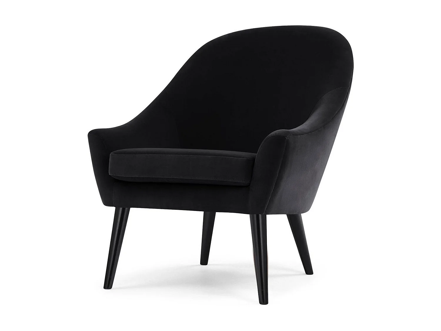 Fauteuil scandinave Dakota Velours Noir
