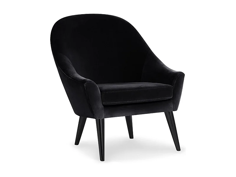 Fauteuil scandinave Dakota Velours Noir