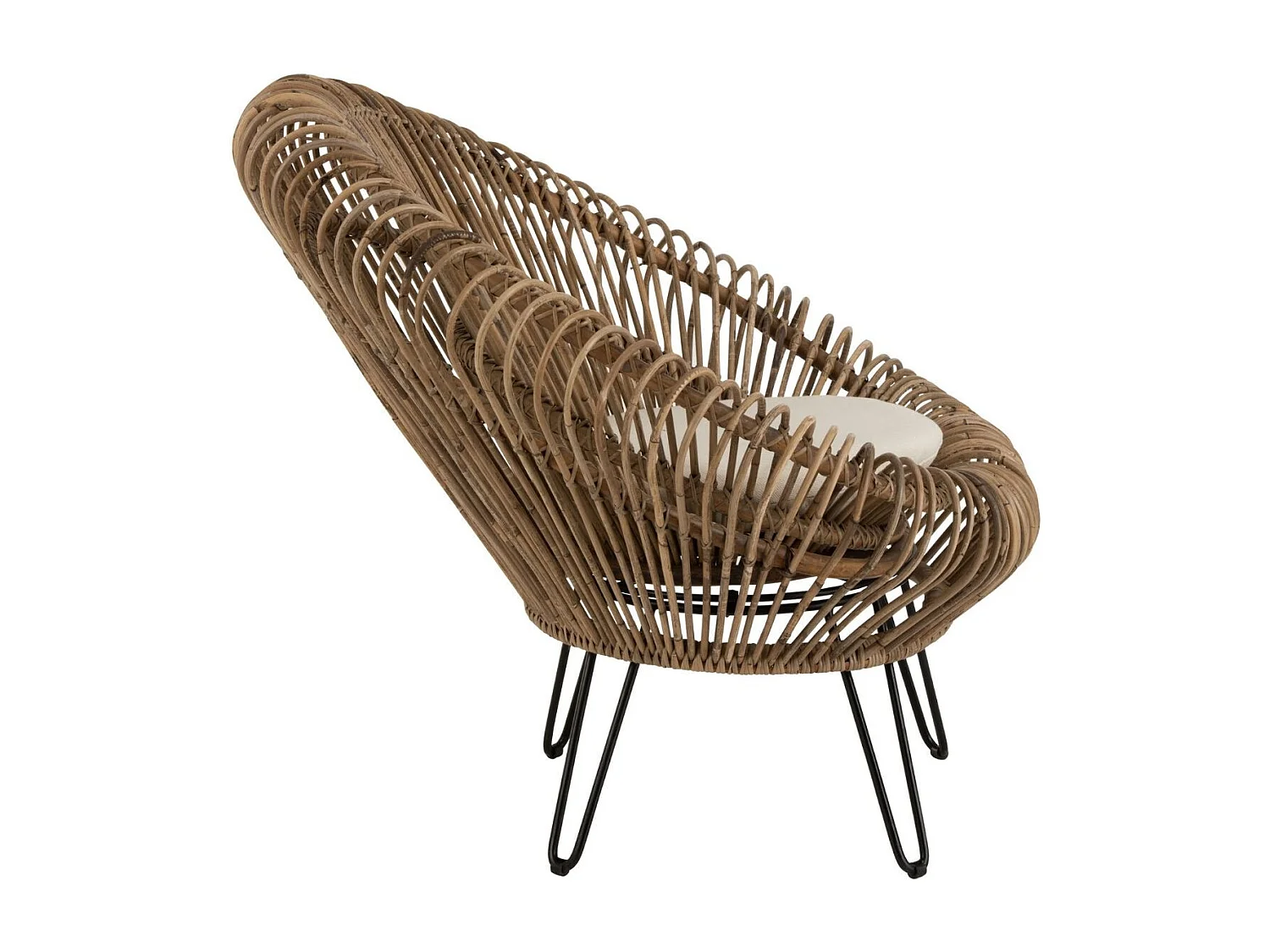 Fauteuil Design & Coussin "Vivi" 104cm Naturel