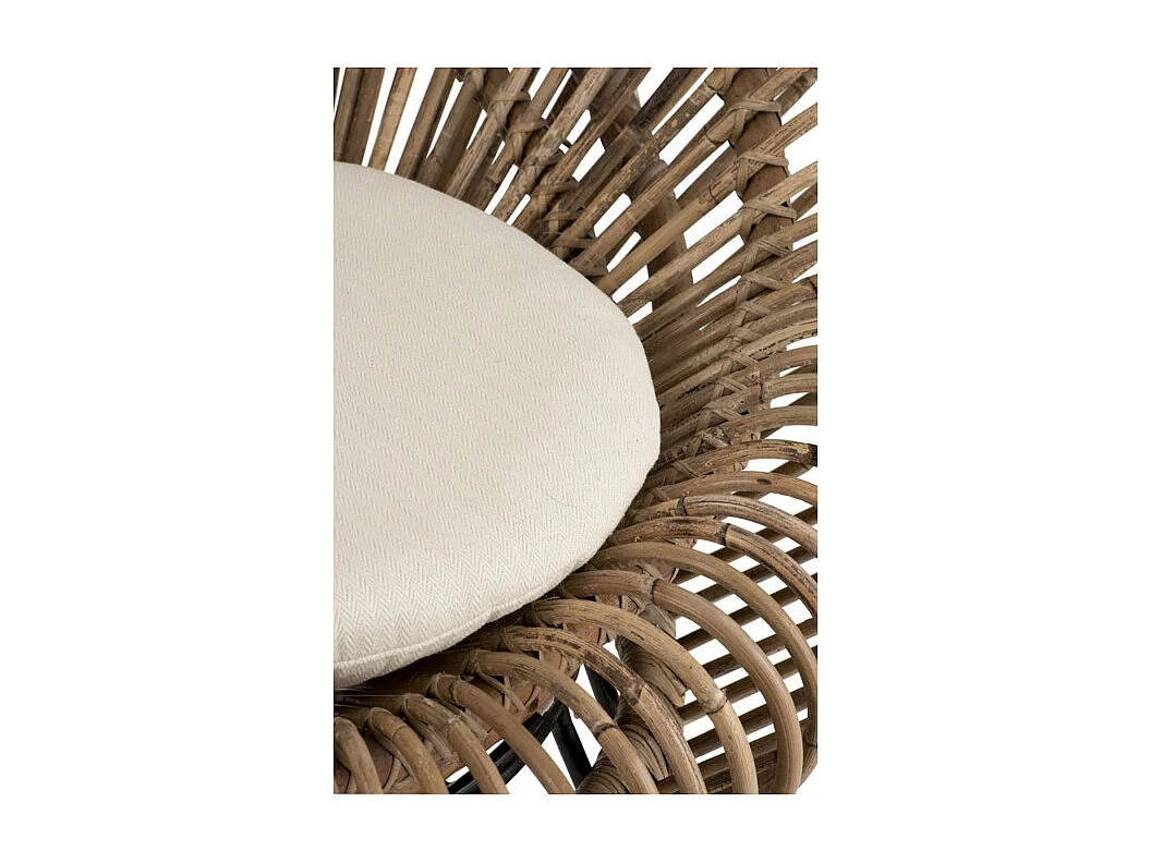 Fauteuil Design & Coussin "Vivi" 104cm Naturel