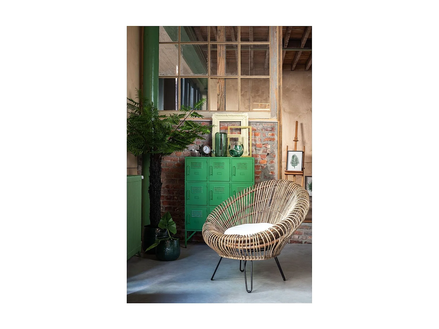 Fauteuil Design & Coussin "Vivi" 104cm Naturel