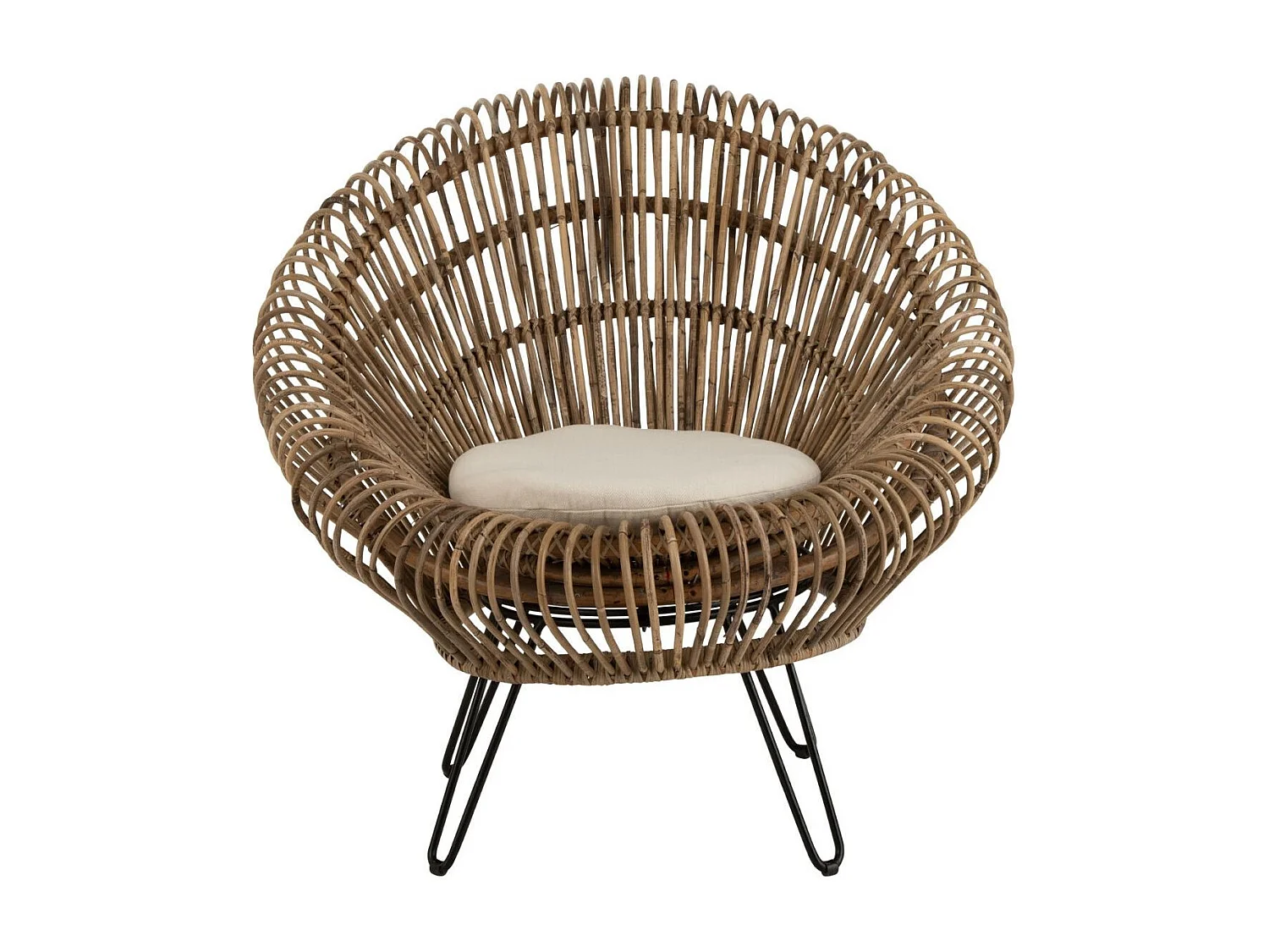 Fauteuil Design & Coussin "Vivi" 104cm Naturel