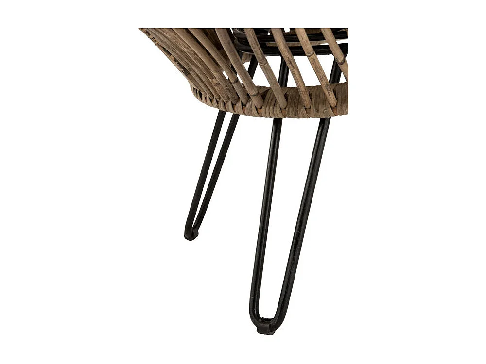 Fauteuil Design & Coussin "Vivi" 104cm Naturel