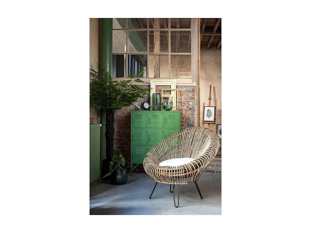 Fauteuil Design & Coussin "Vivi" 104cm Naturel