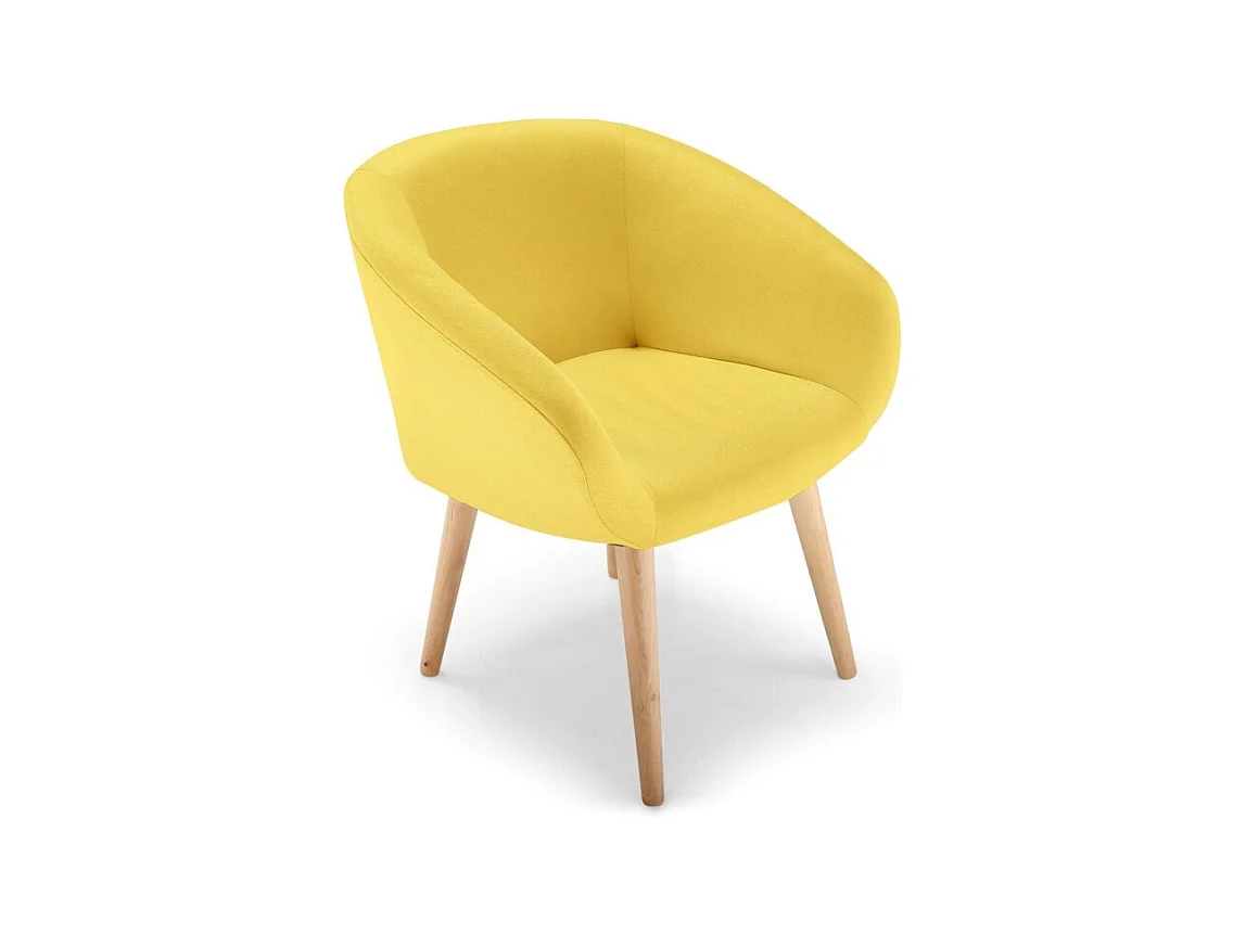 Fauteuil Scandinave en Tissu "Twiny" 76cm Jaune