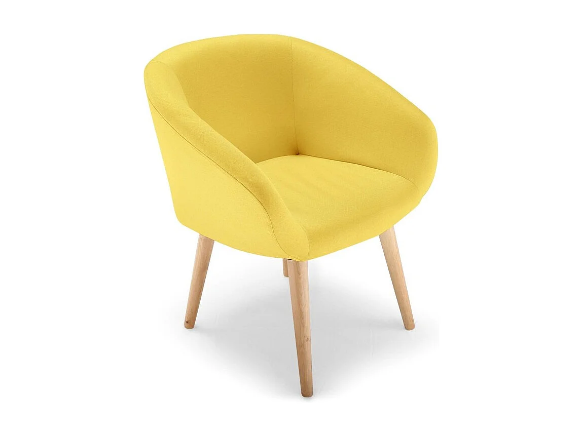 Fauteuil Scandinave en Tissu "Twiny" 76cm Jaune