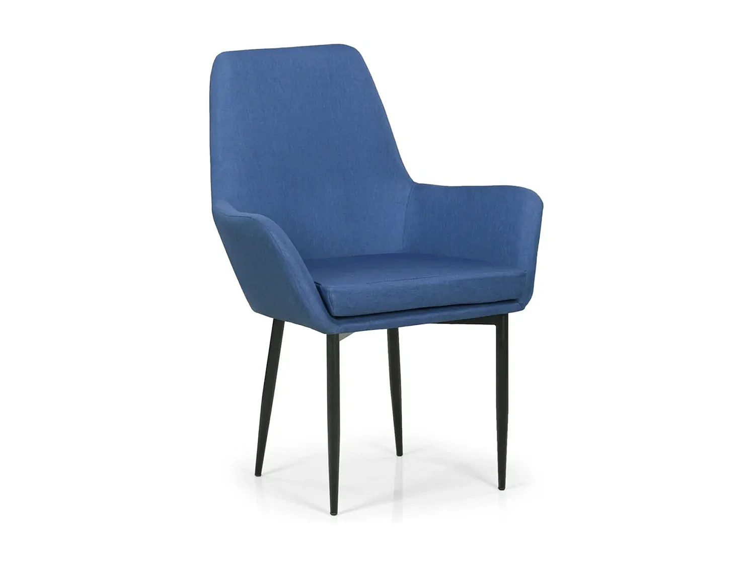 Fauteuil Design en Tissu "Emanuel" 97cm Bleu Foncé