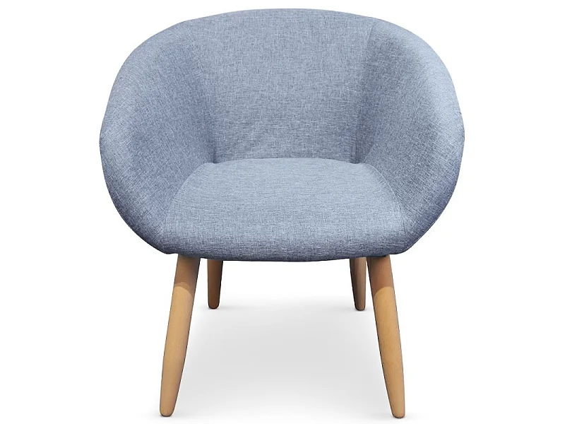 Fauteuil Scandinave en Tissu "Twiny" 76cm Bleu