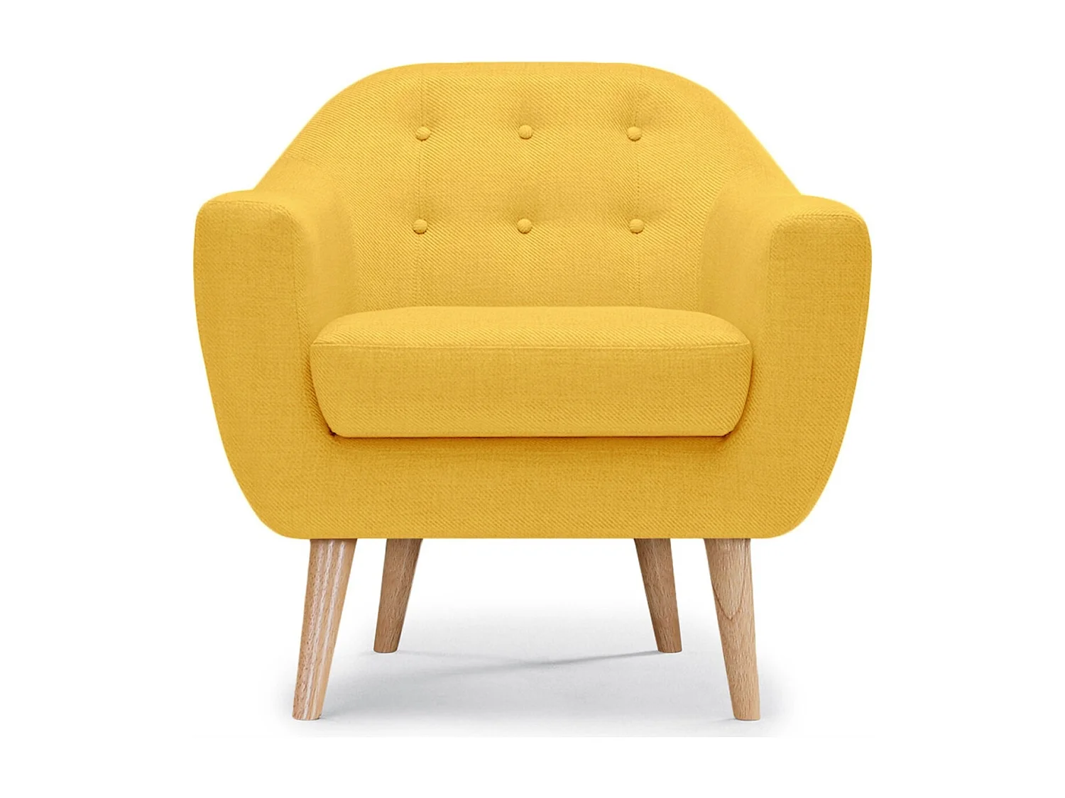 Fauteuil Scandinave Tissu "Lopy" 78cm Jaune