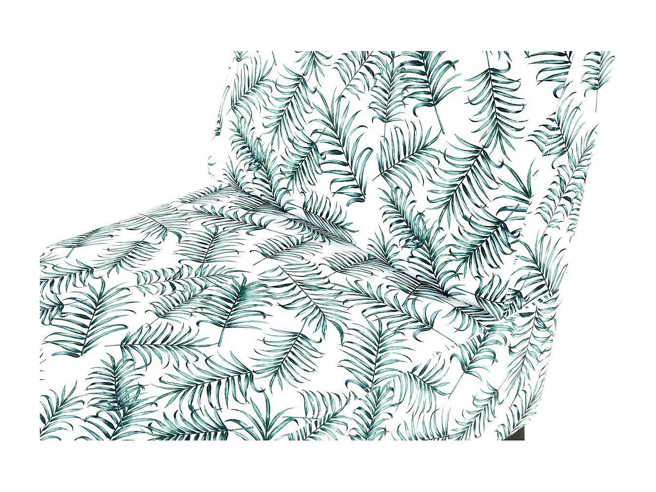 Fauteuil Design Imprimé "Indira" 84cm Blanc & Vert