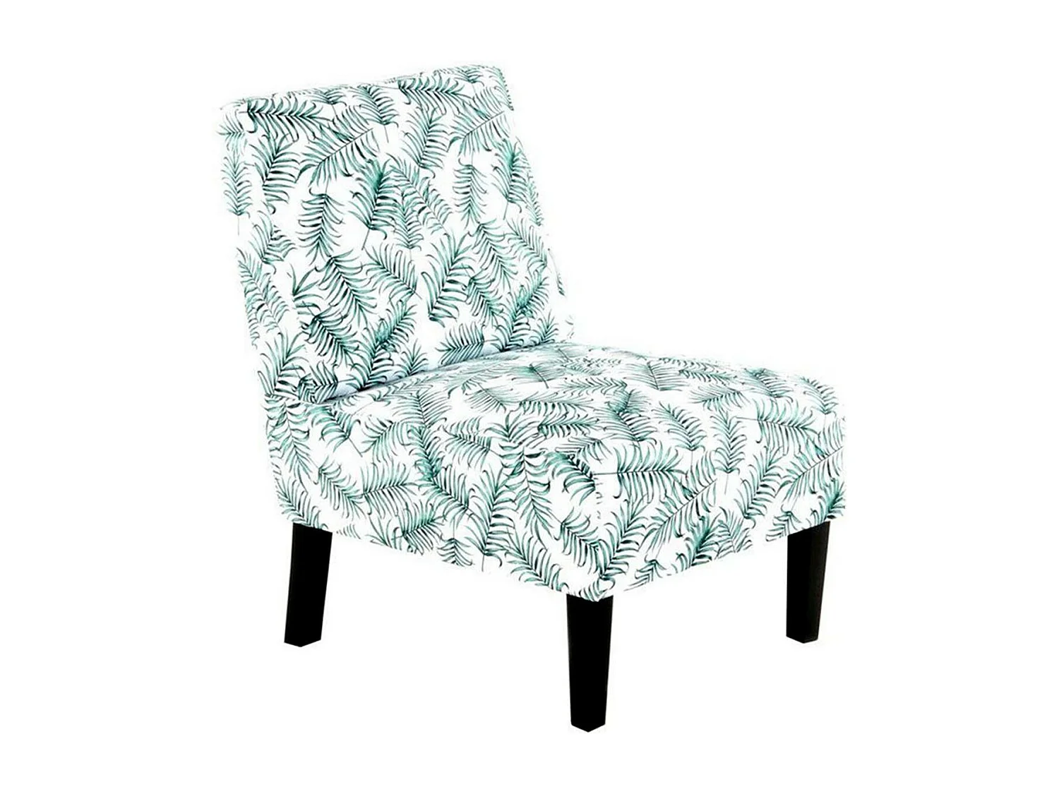 Fauteuil Design Imprimé "Indira" 84cm Blanc & Vert