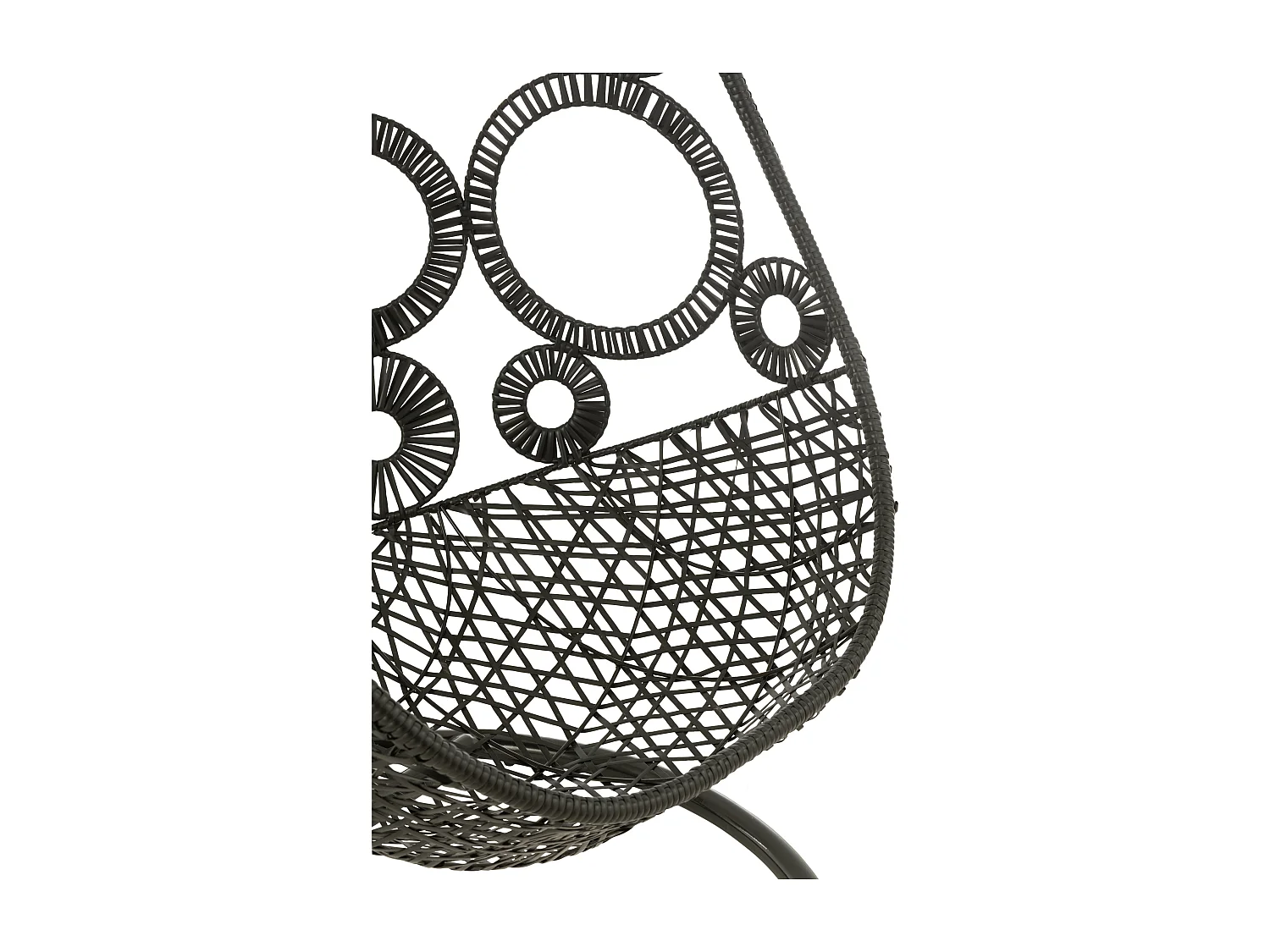 Fauteuil Suspendu & Coussin "Bula" 197cm Noir