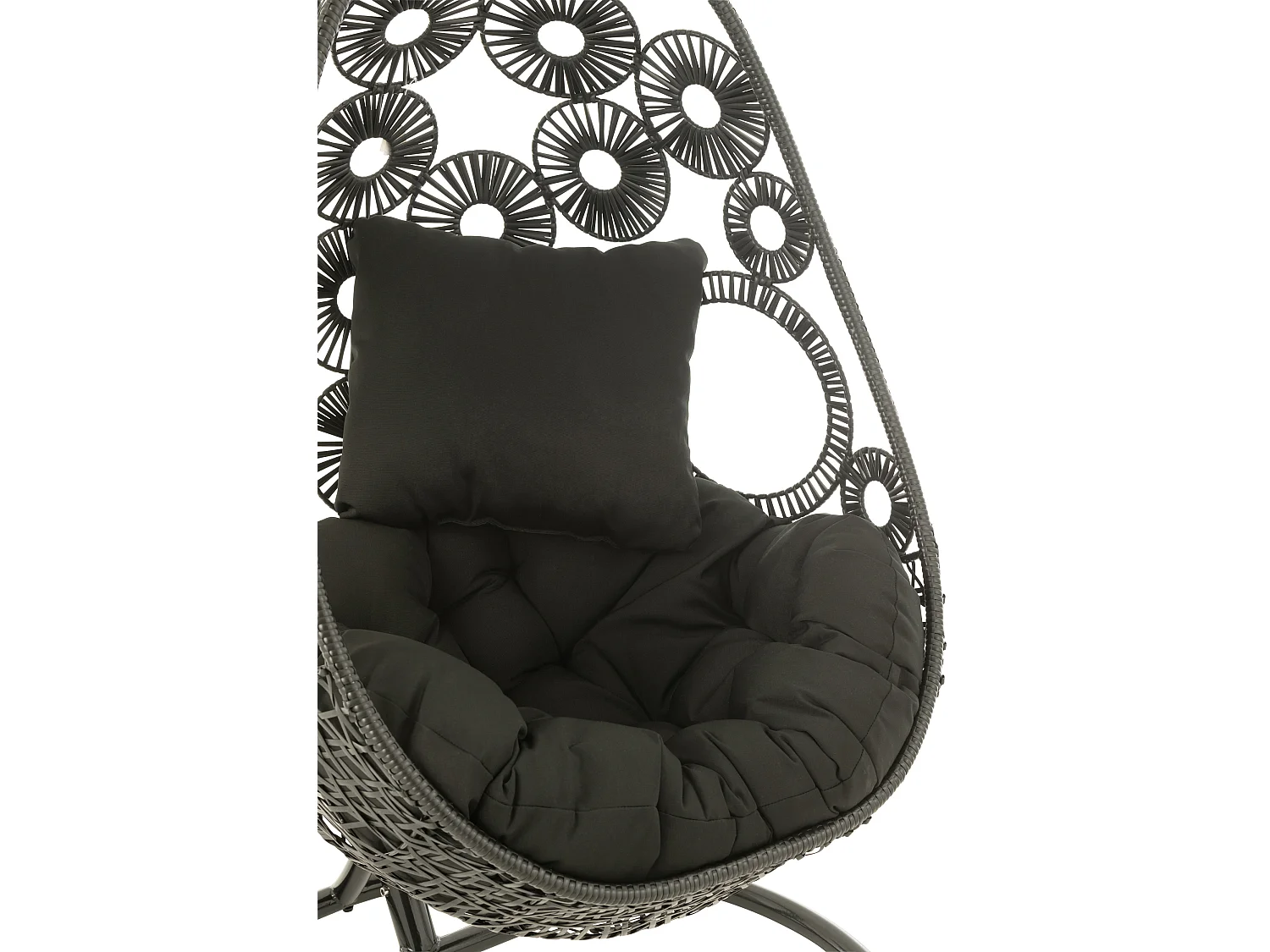 Fauteuil Suspendu & Coussin "Bula" 197cm Noir