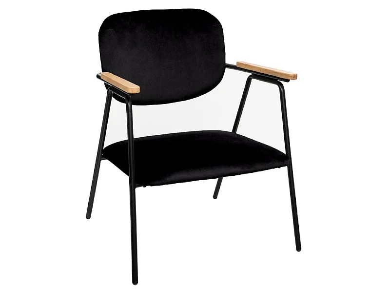 Fauteuil Design en Velours "Dyer" 79cm Noir