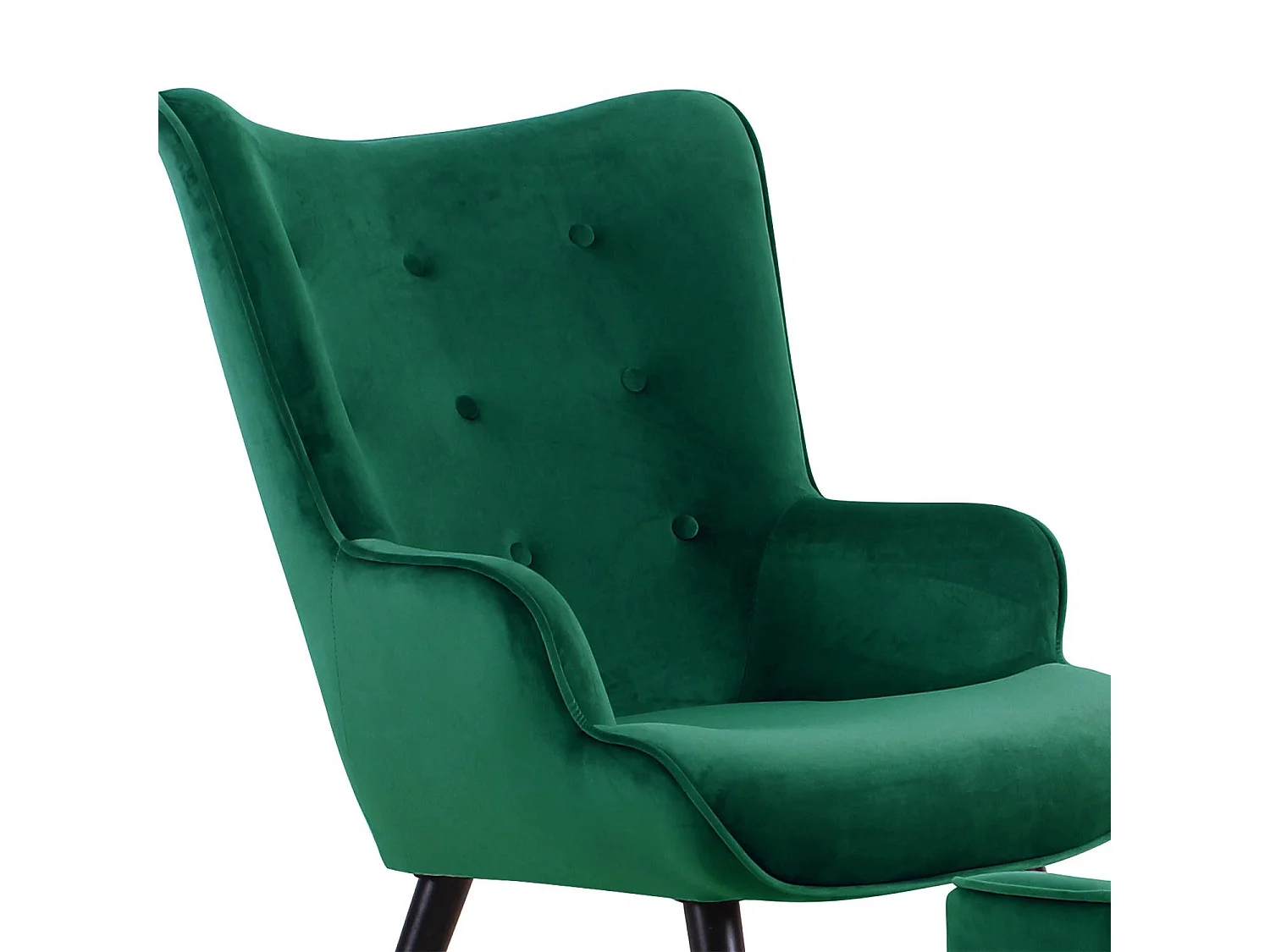 Fauteuil & Pouf Scandinave "Nomi" 100cm Vert