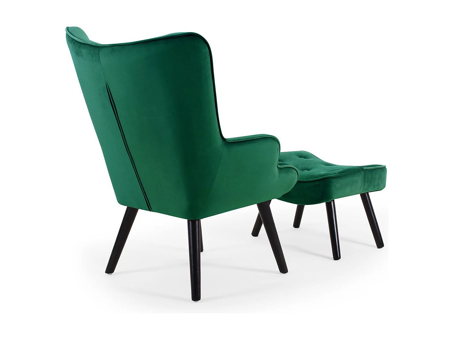 Fauteuil & Pouf Scandinave "Nomi" 100cm Vert