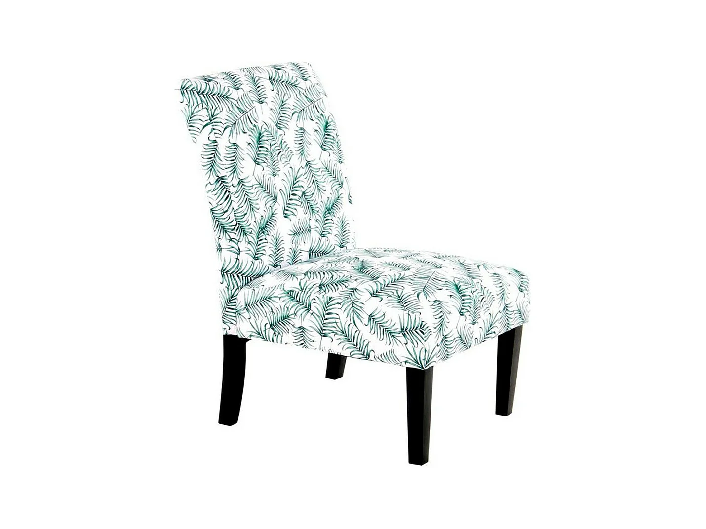 Fauteuil Design Imprimé "Indira" 92cm Blanc & Vert