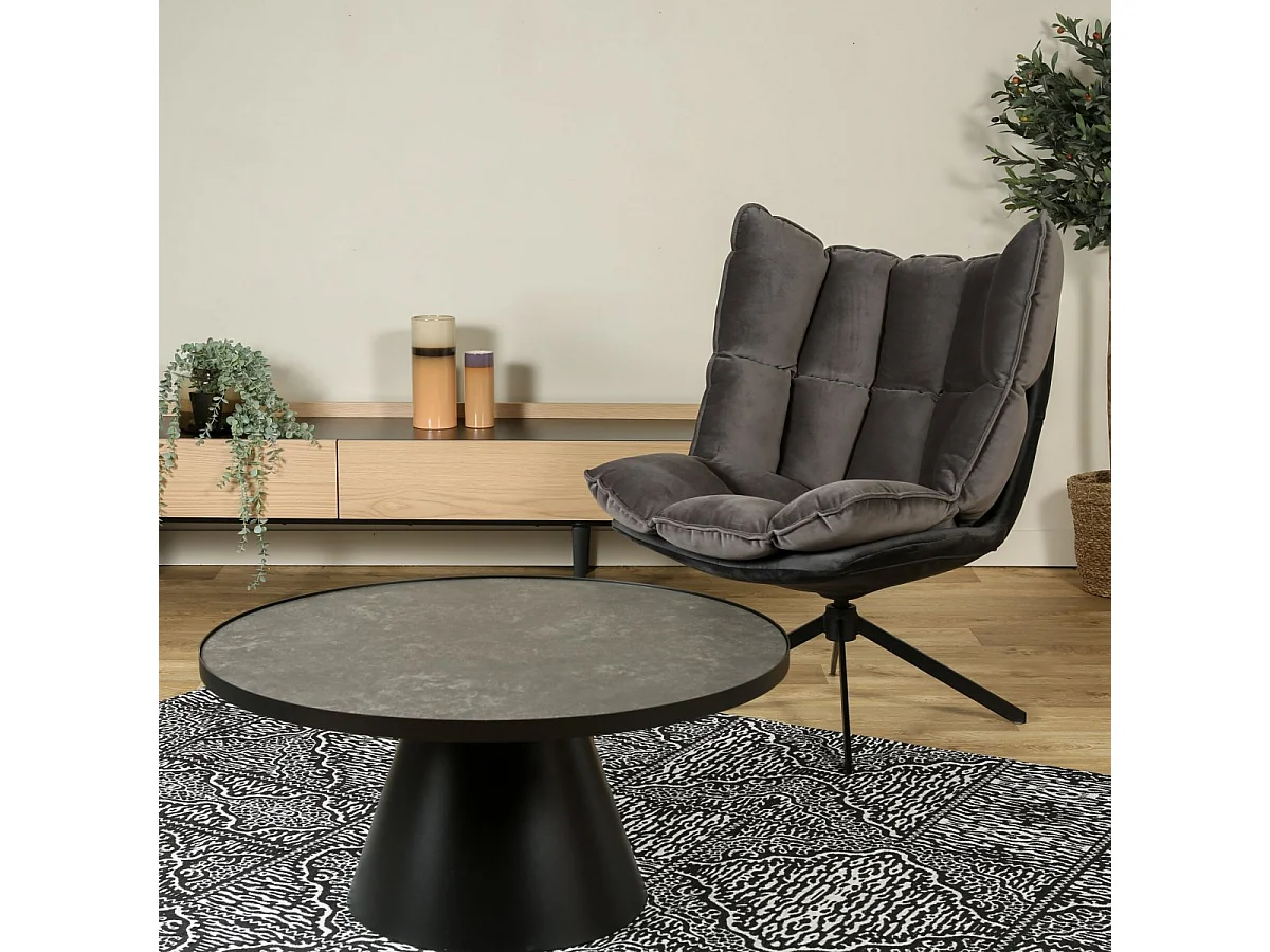 Fauteuil Design Avec Coussin "Relax" 92cm Gris