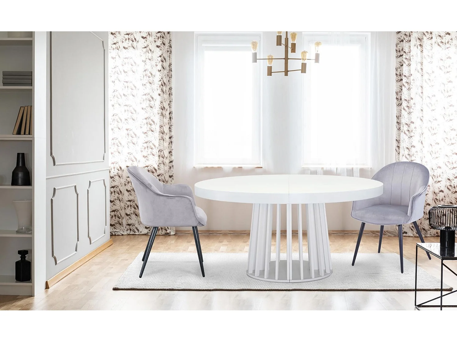 Lot de 2 Fauteuils Design Velours "Bona" 83cm Argent