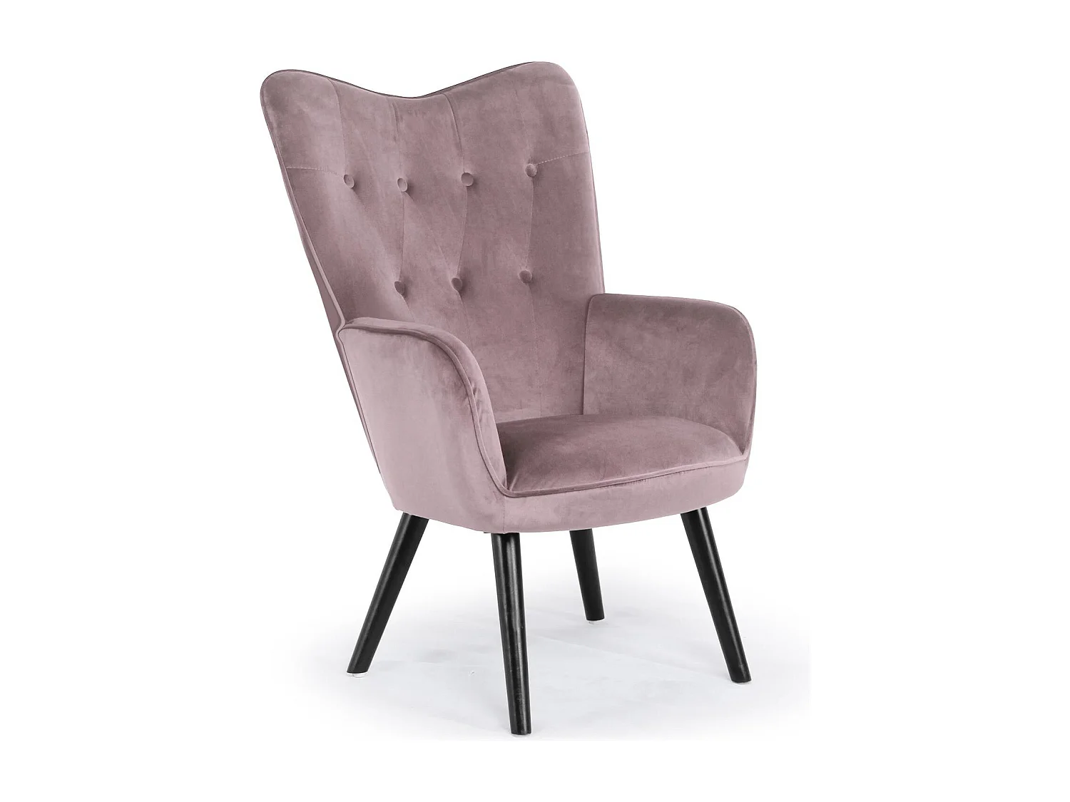 Fauteuil Scandinave Velours "Vianey" 100cm Rose