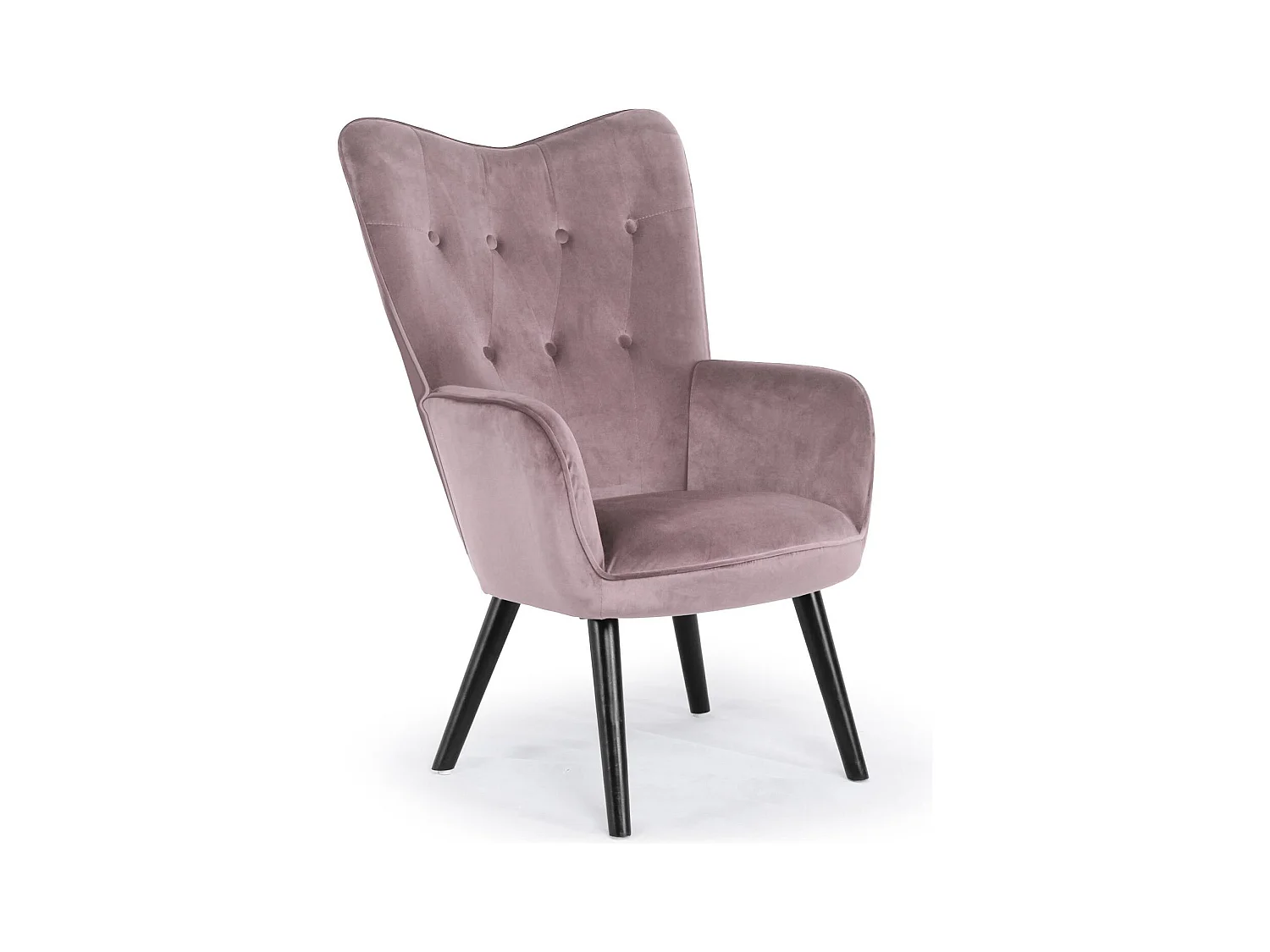Poltrona scandinava Klarys in velluto rosa
