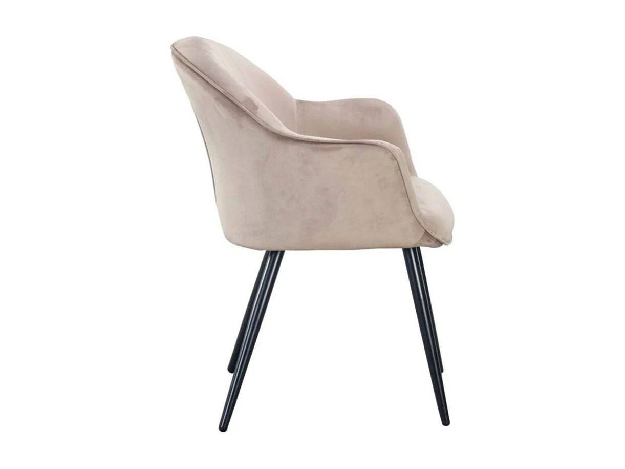 Set aus 2 Design-Sesseln aus Samt "Bona" 83cm Taupe Bequem und Elegant