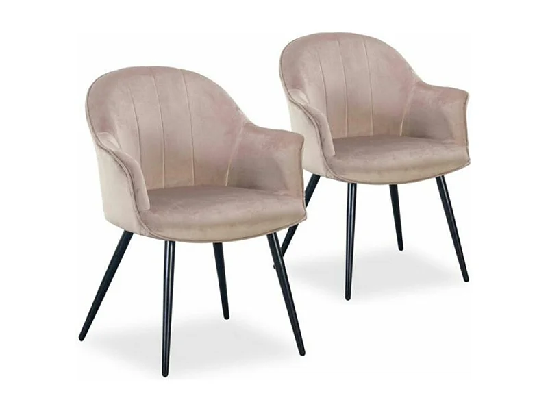 Set aus 2 Design-Sesseln aus Samt "Bona" 83cm Taupe Bequem und Elegant