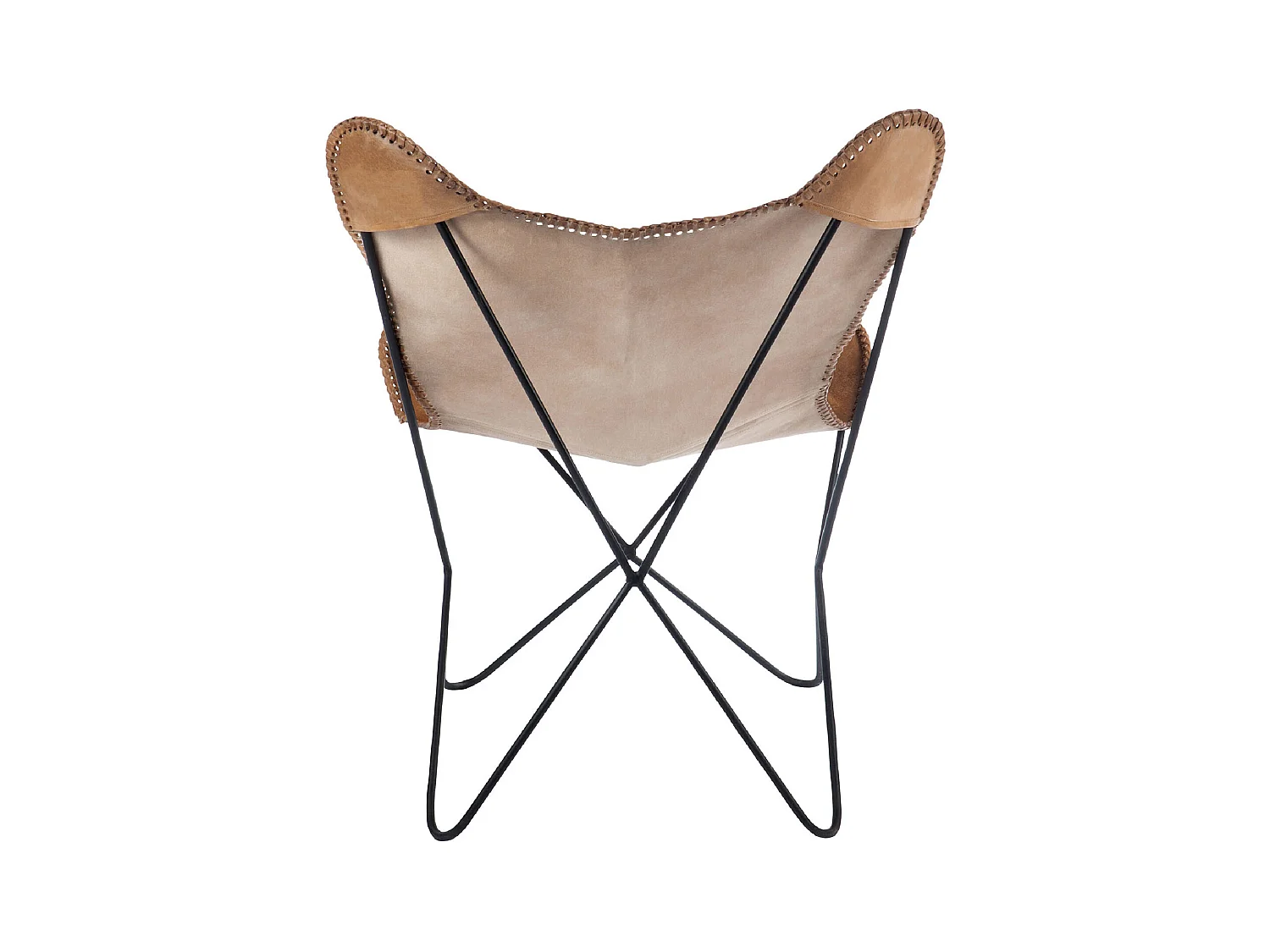 Fauteuil Design en Cuir "Papillon" 73cm Marron